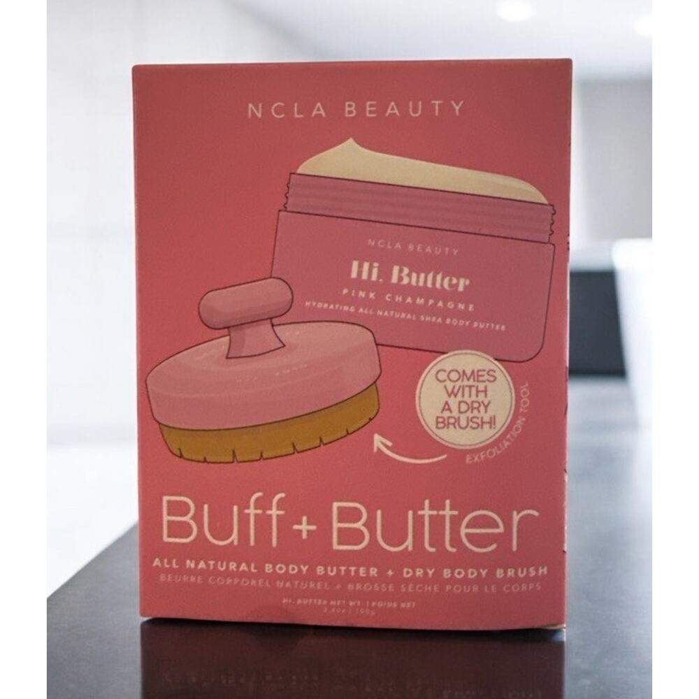 NCLA BEAUTY Hi, Butter PINK CHAMPAGNE Buff + Butter (Dry Brush + Body Butter)NIB